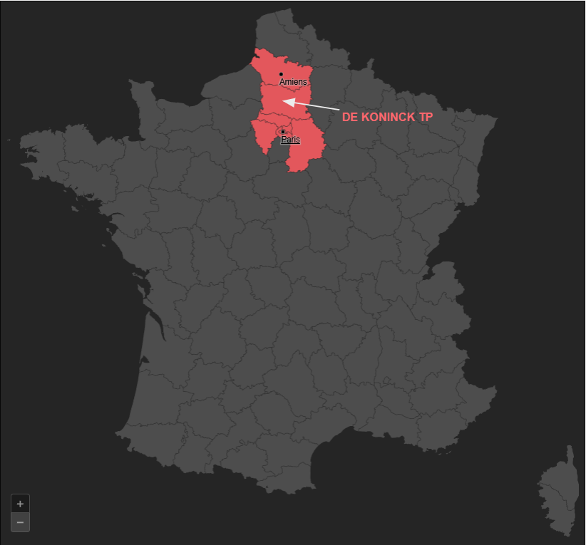 Carte des départements d’intervention
